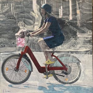 Barceloneando (Chica en bici de azul)